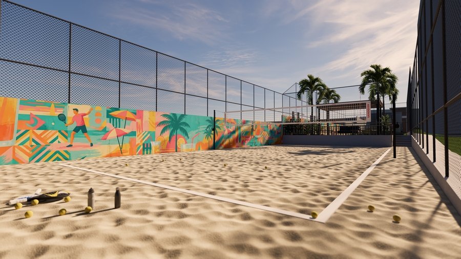 Quadra de beach tennis (perspectiva)