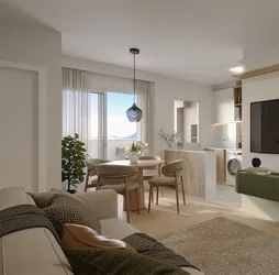 Living integrado decorado