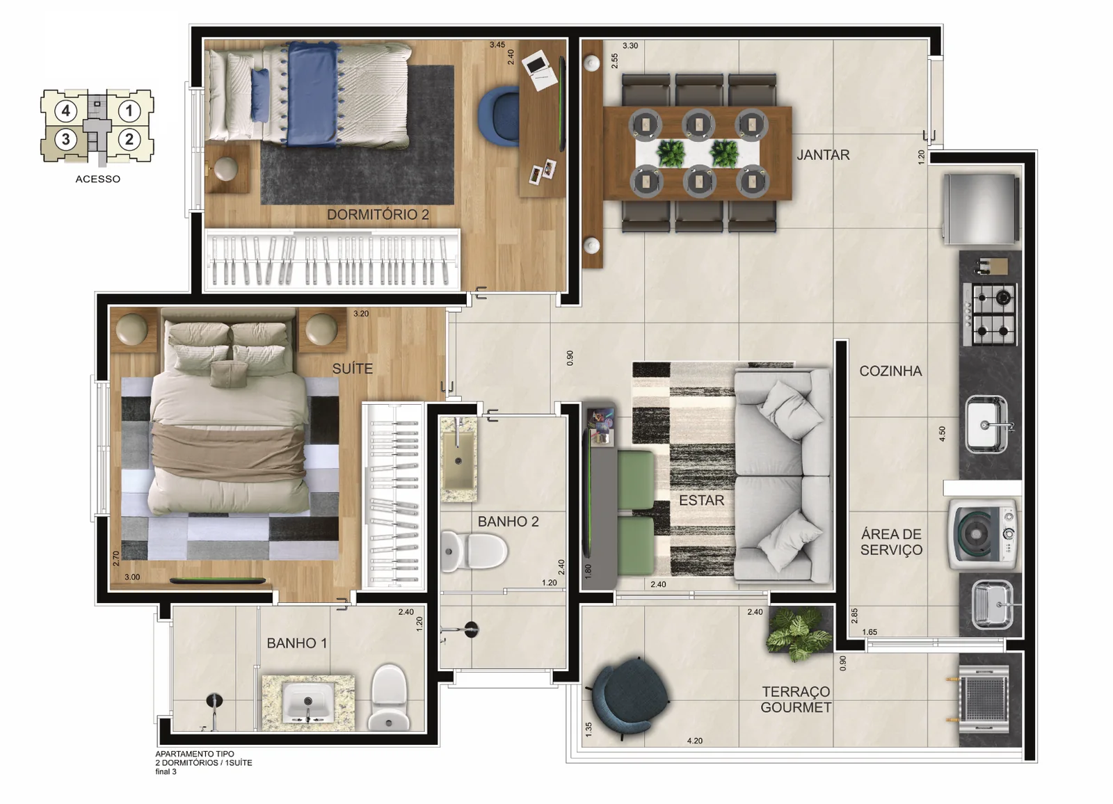 Planta Apartamento tipo