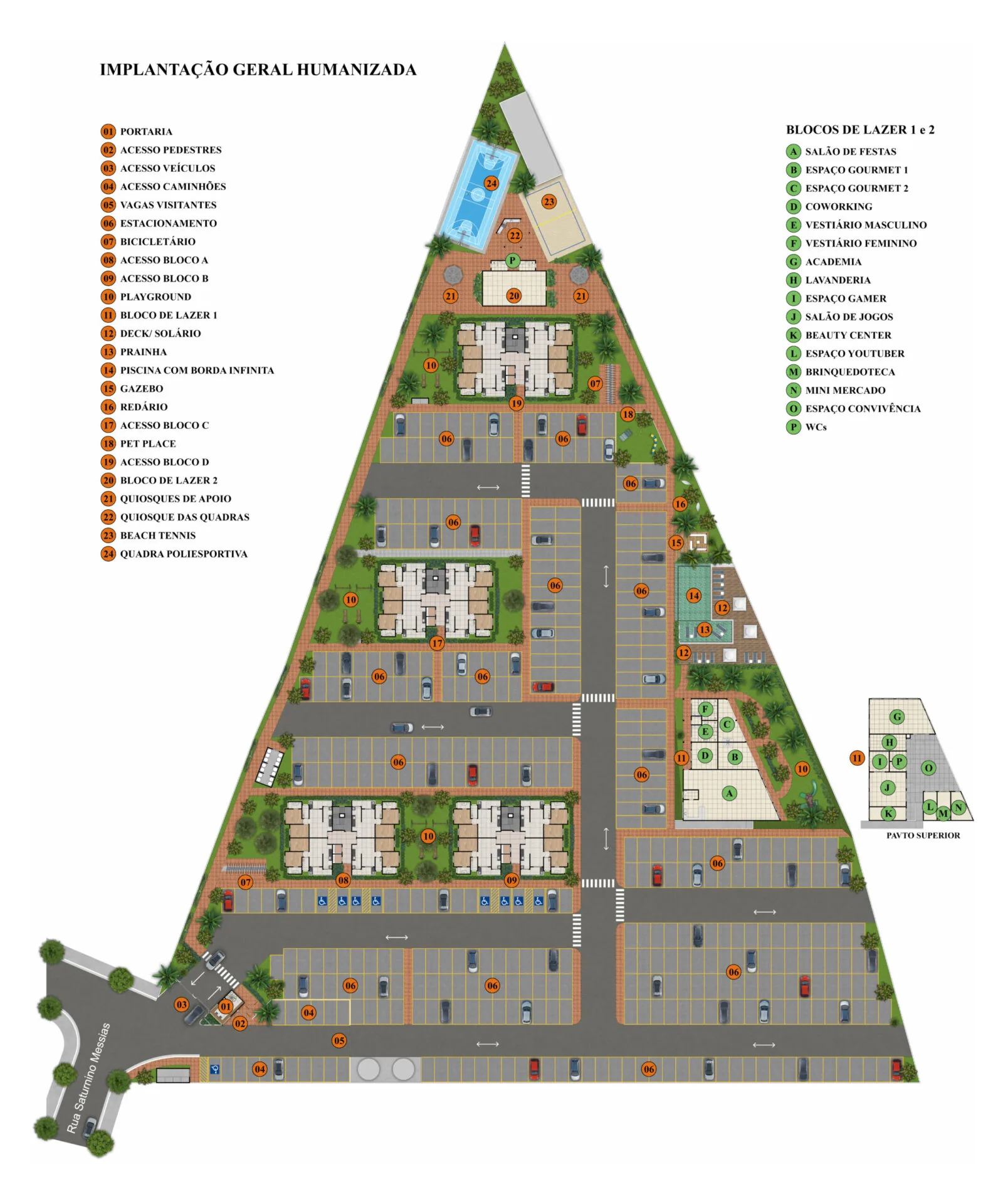 Planta Implantação do condomínio